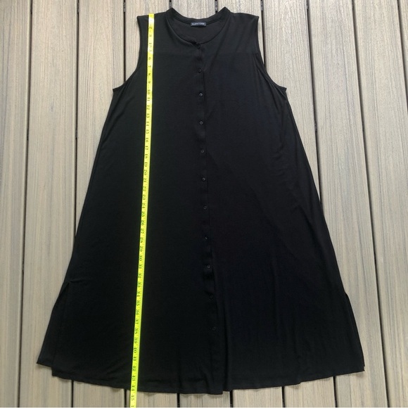 Eileen Fisher Black Sleeveless Button Front Lightweight Knit Dress Size L/XL - Picture 9 of 12